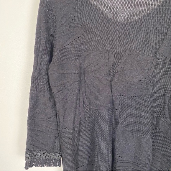 Antthony Originals Black Floral Texture Lace Trim Stretch Sz M Whimsygoth Witchy - Picture 9 of 9